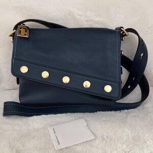 Marc Jacobs Blue Sea Leather Mini Downtown Studded Crossbody Bag